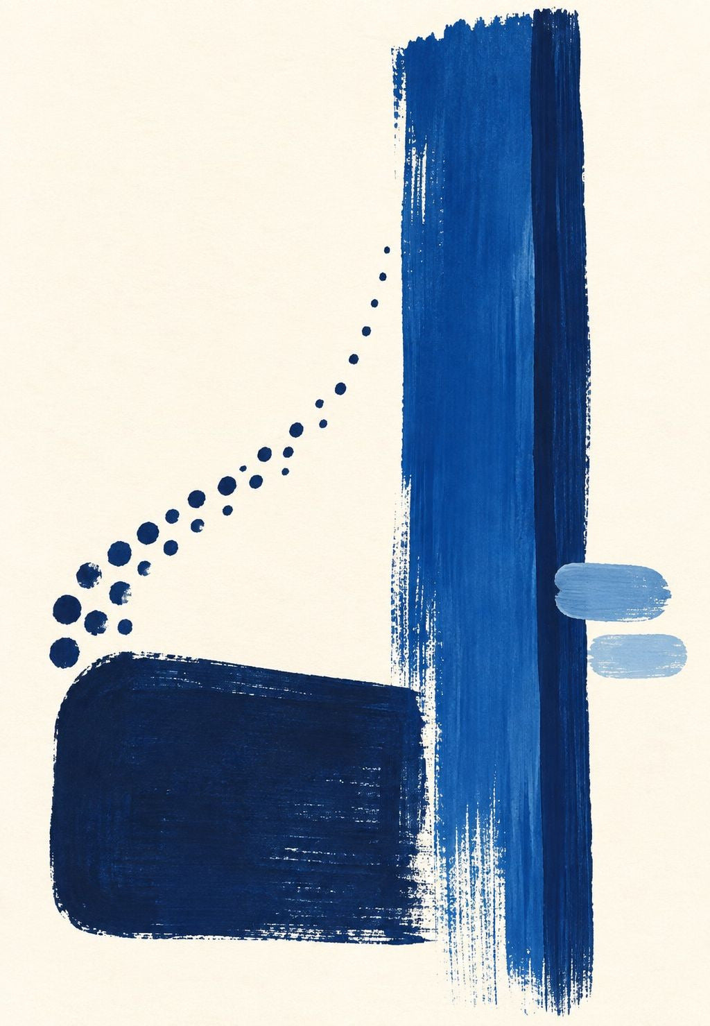 Blue Stroke and Constellation of Dots