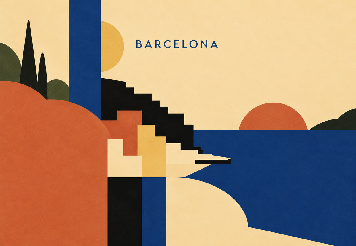 Barcelona - The black stairway to the sea (Landscape)