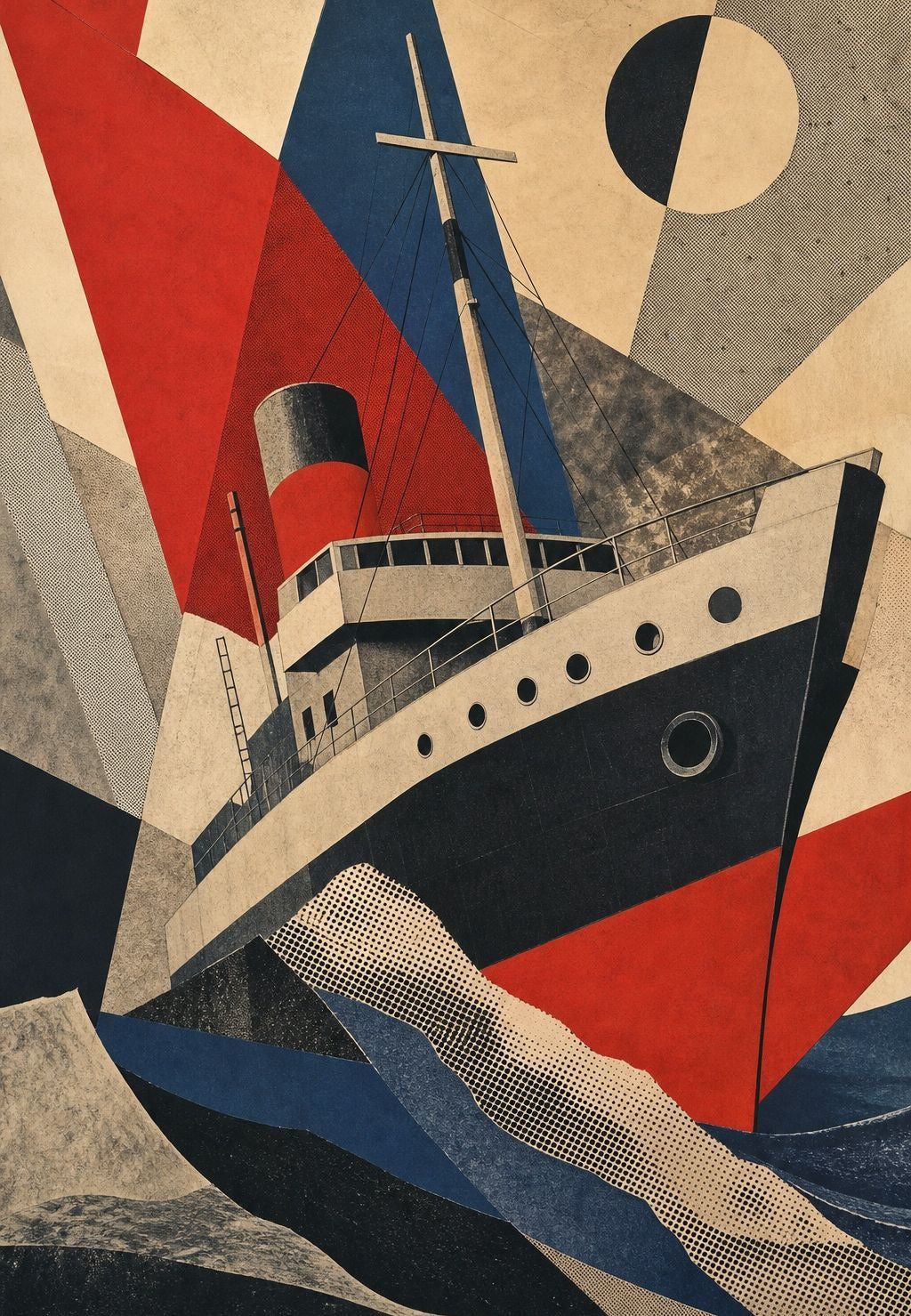 The ocean liner in triangles