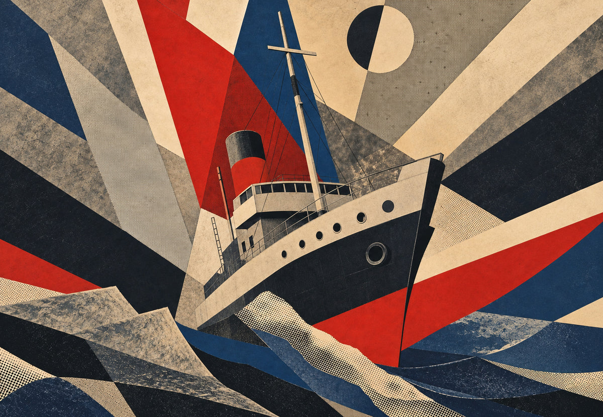 The ocean liner in triangles (Landscape)