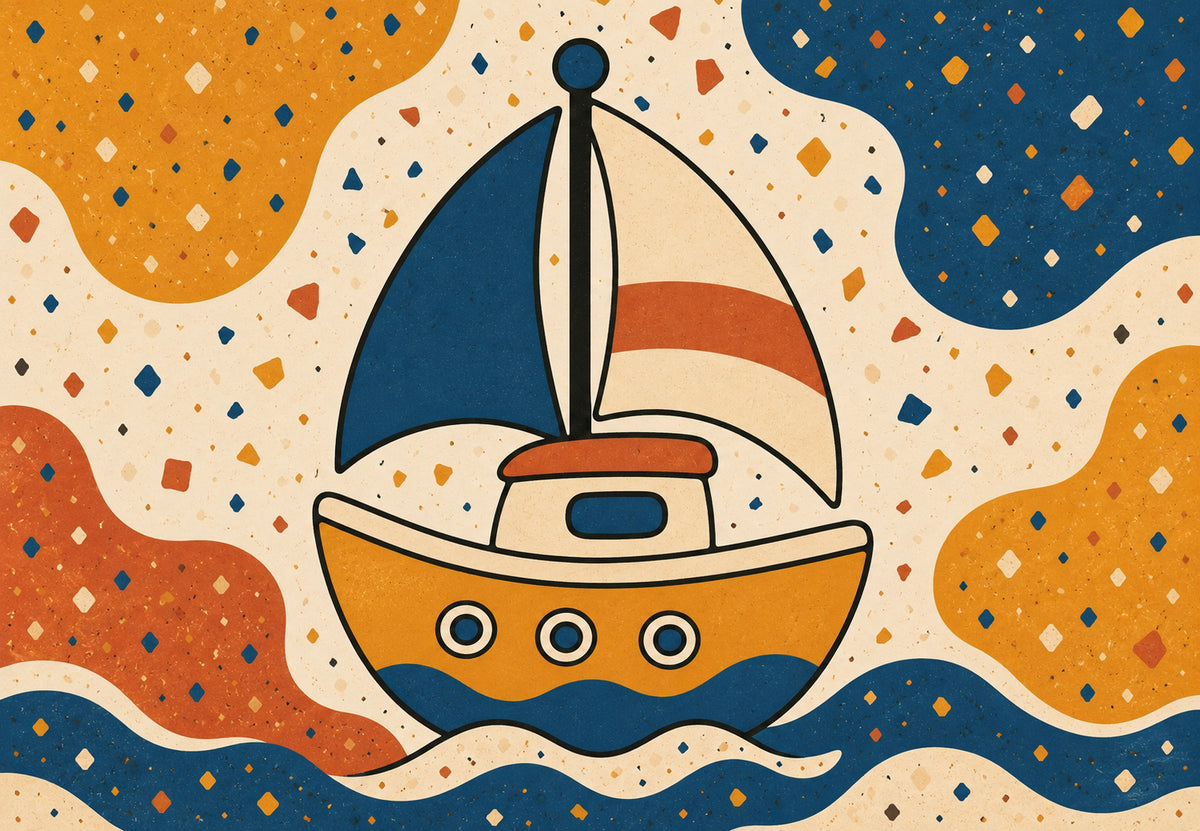 Segelboot mit runden Bullaugen (Querformat)