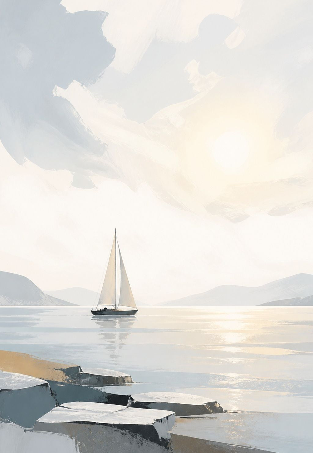 Sailboat on calm water
