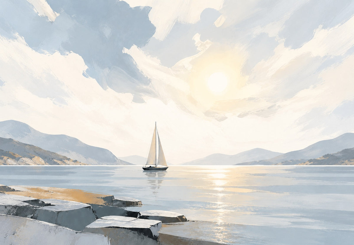 Sailboat on calm water (Landscape)