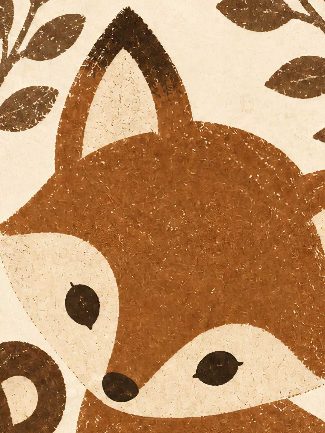 Detail a taille reelle du tirage, affiche bebes animaux compagnons des bois paysage