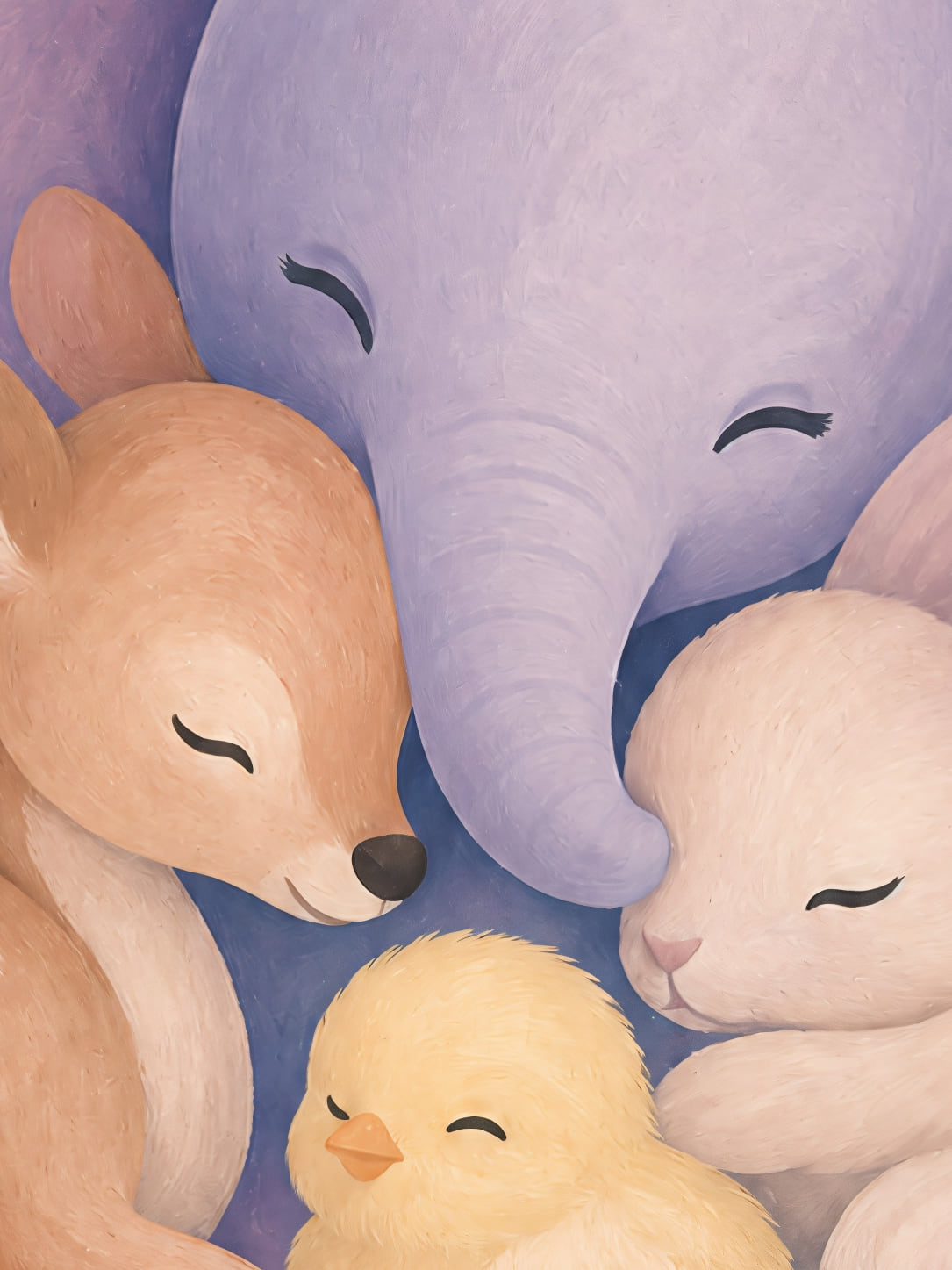 Detail a taille reelle du tirage, affiche bebes animaux la ronde des doudous