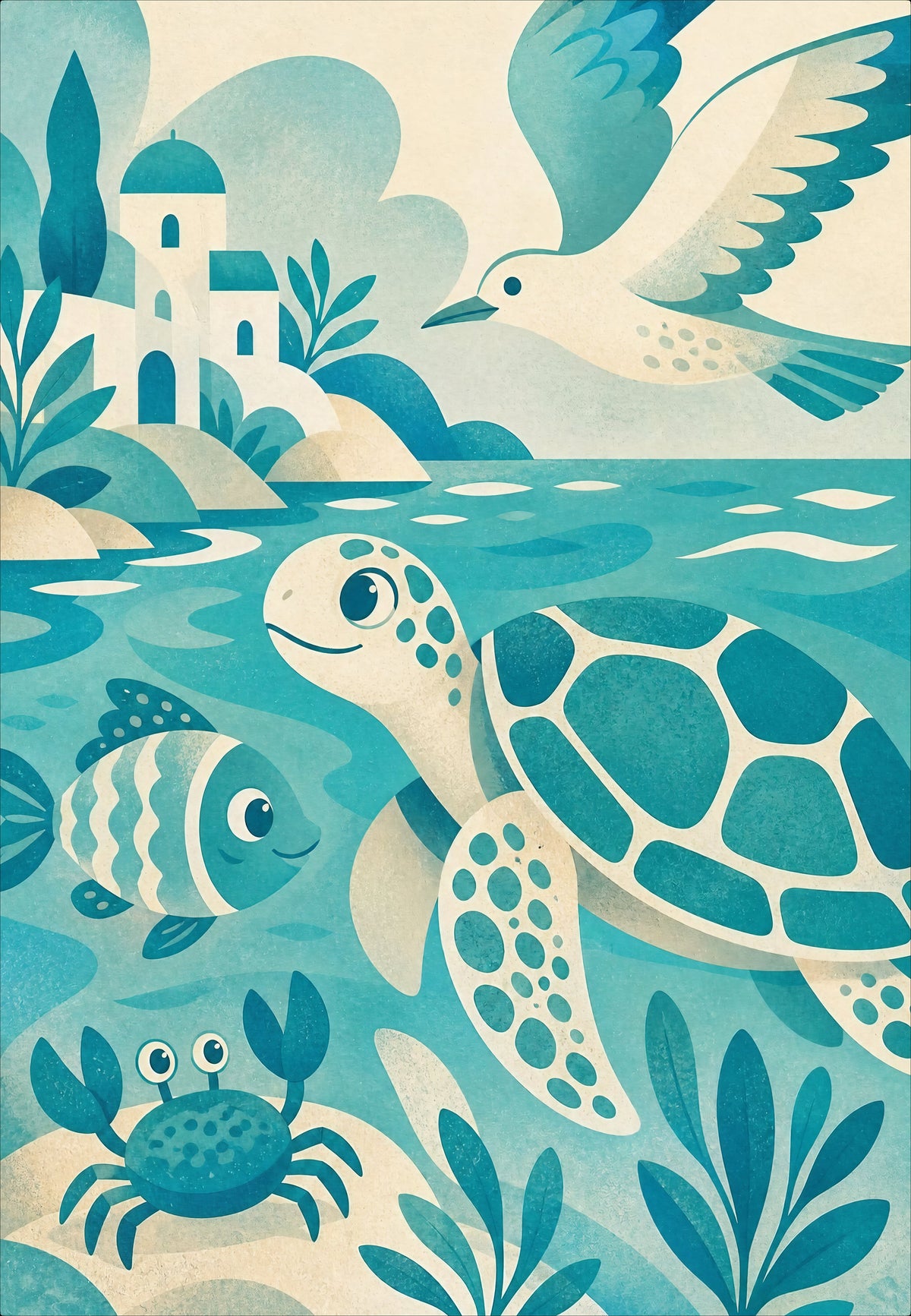 The turtle near the village