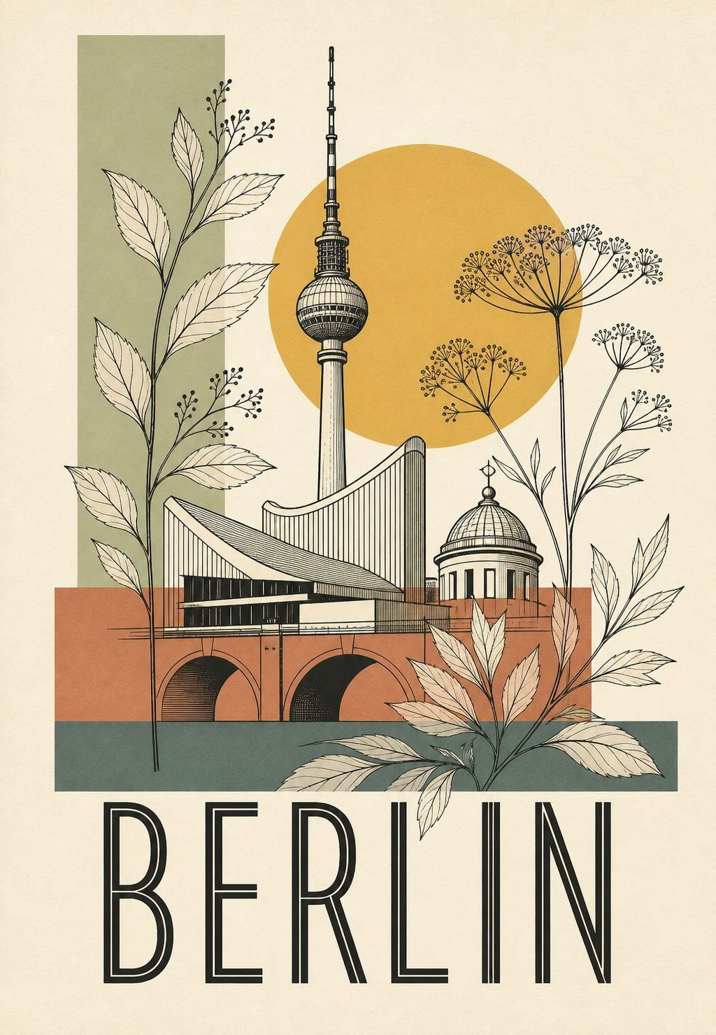 Berlin - The TV Tower Among the Foliage
