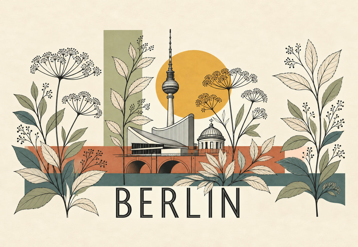 Berlin - TV-tornet bland lövverket (Liggande)