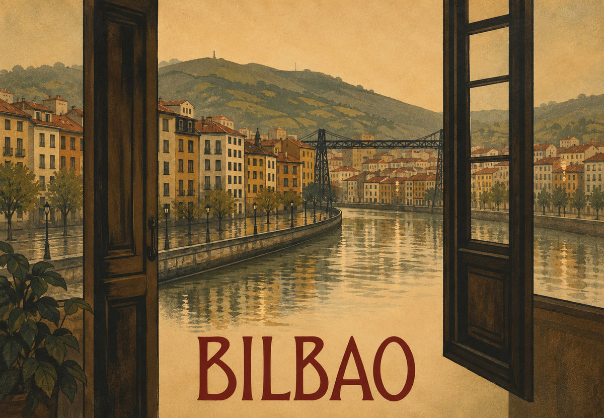 Bilbao - Das offene Fenster zum Fluss (Querformat)