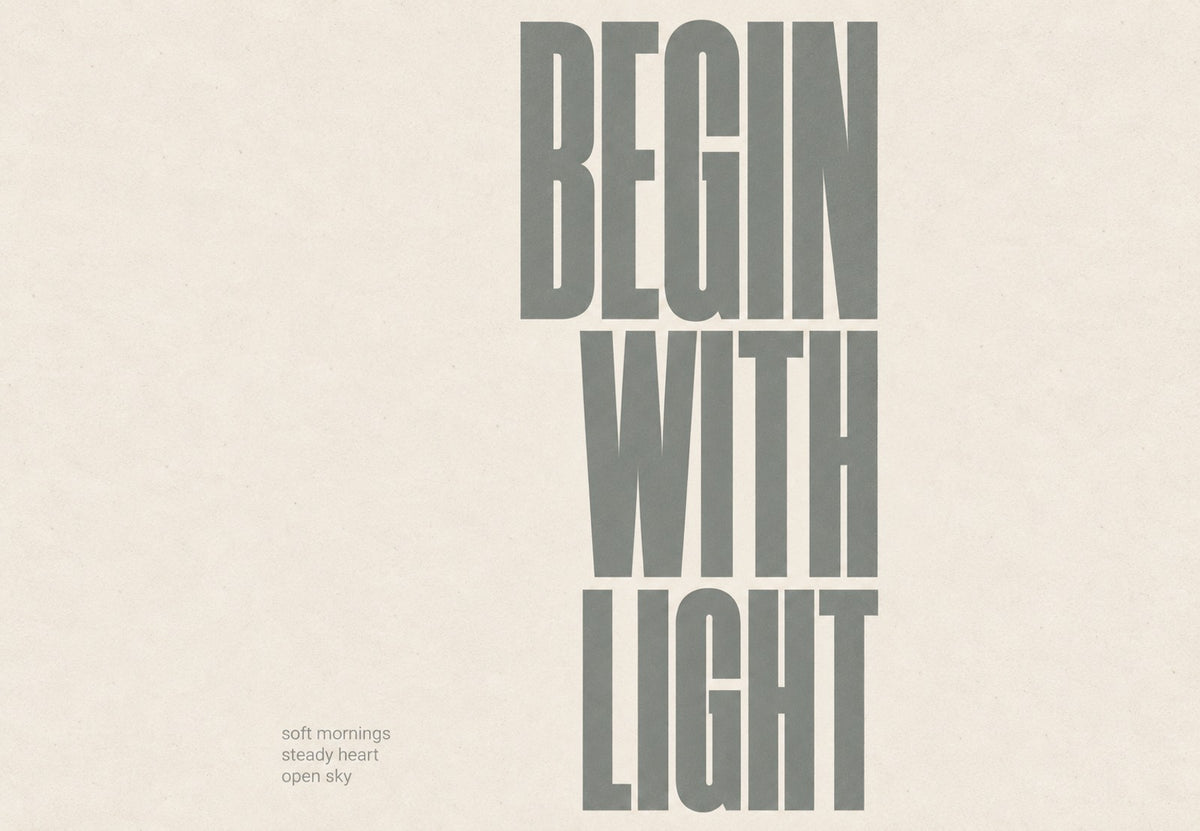 Begin with Light, tipografia sálvia (Horizontal)