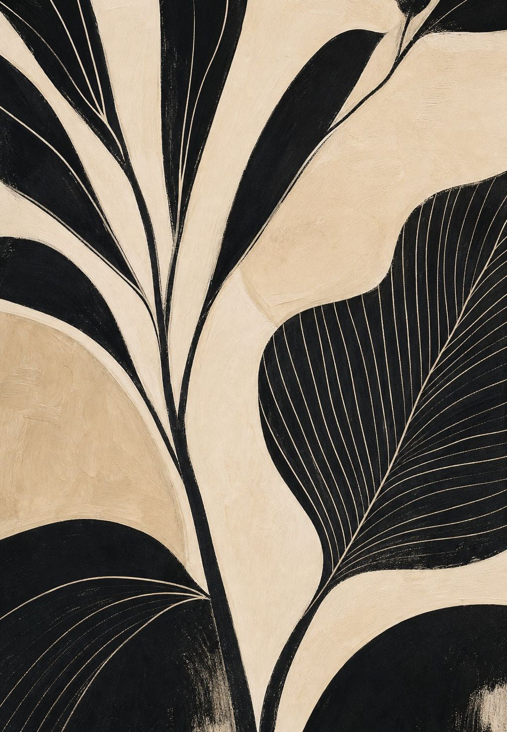 The large black leaves