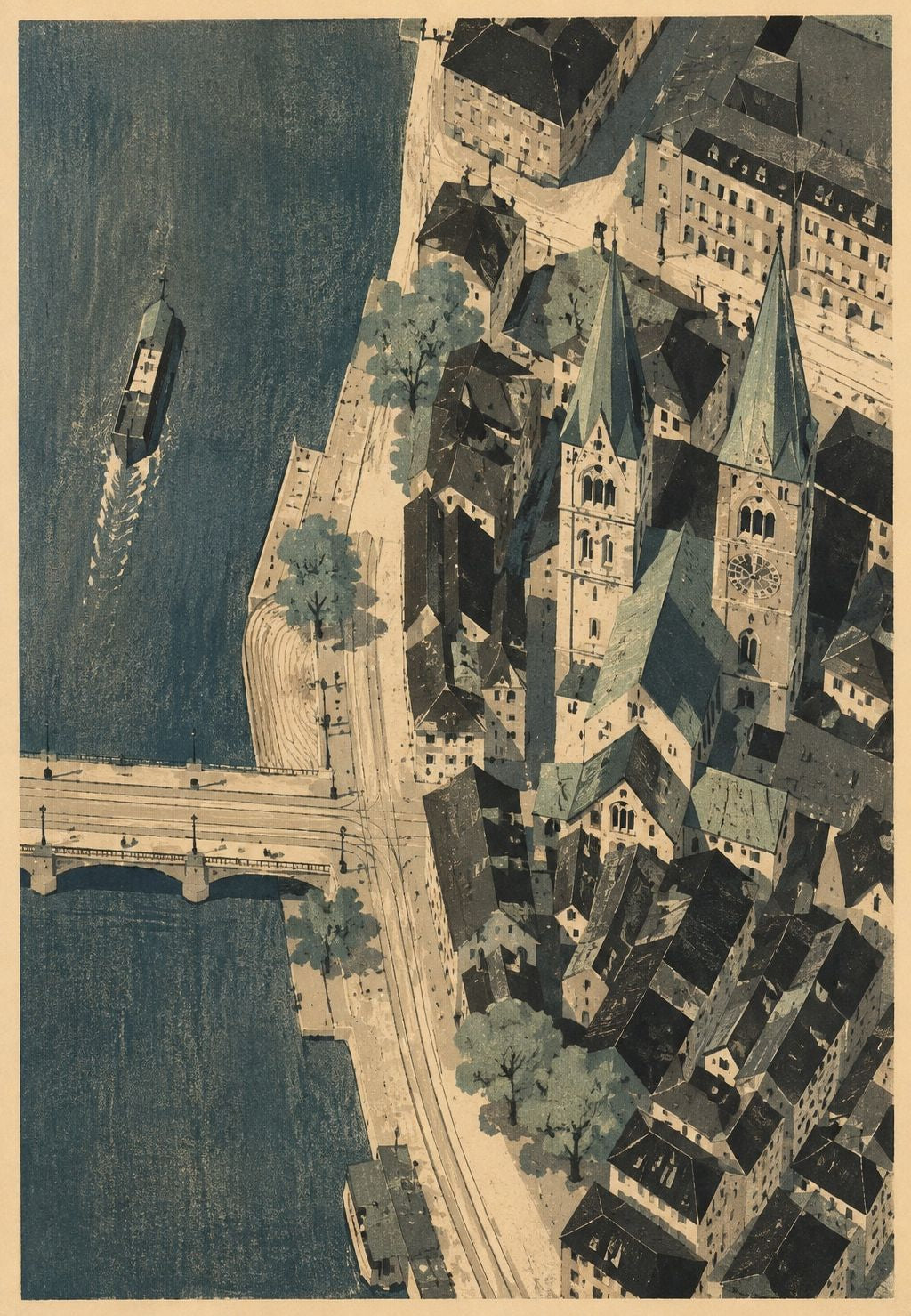 Brême - La vieille ville vue du ciel