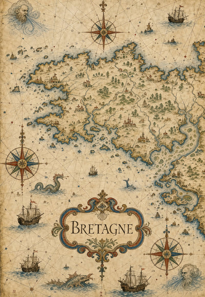 Bretagne - Alte Seekarte