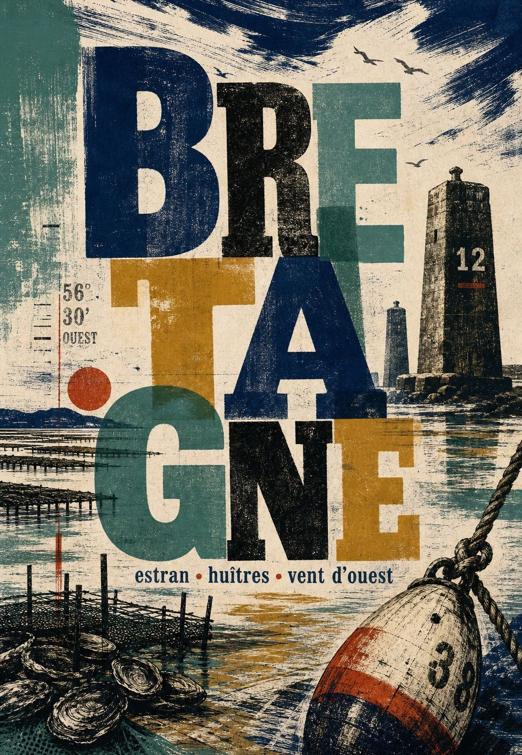 Bretagne - Westwind über dem Watt