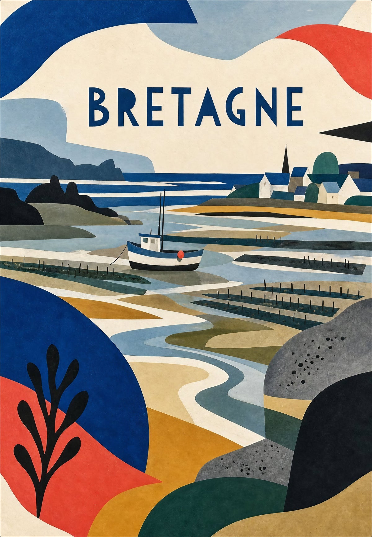 Brittany - Shore in cut paper