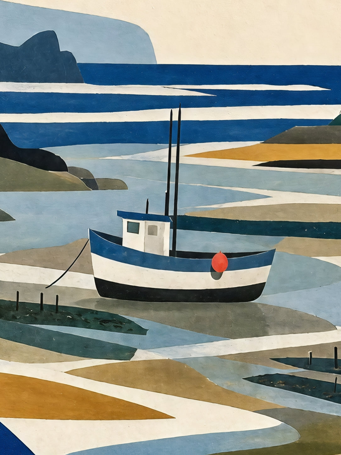 Detail a taille reelle du tirage, affiche bretagne greve en papiers decoupes