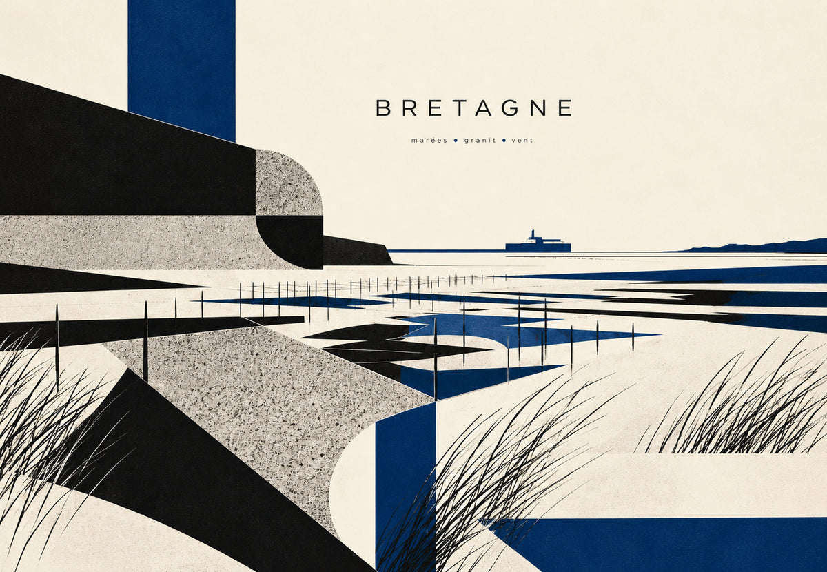 Brittany - The foreshore cut by the open-sea wind (Landscape)