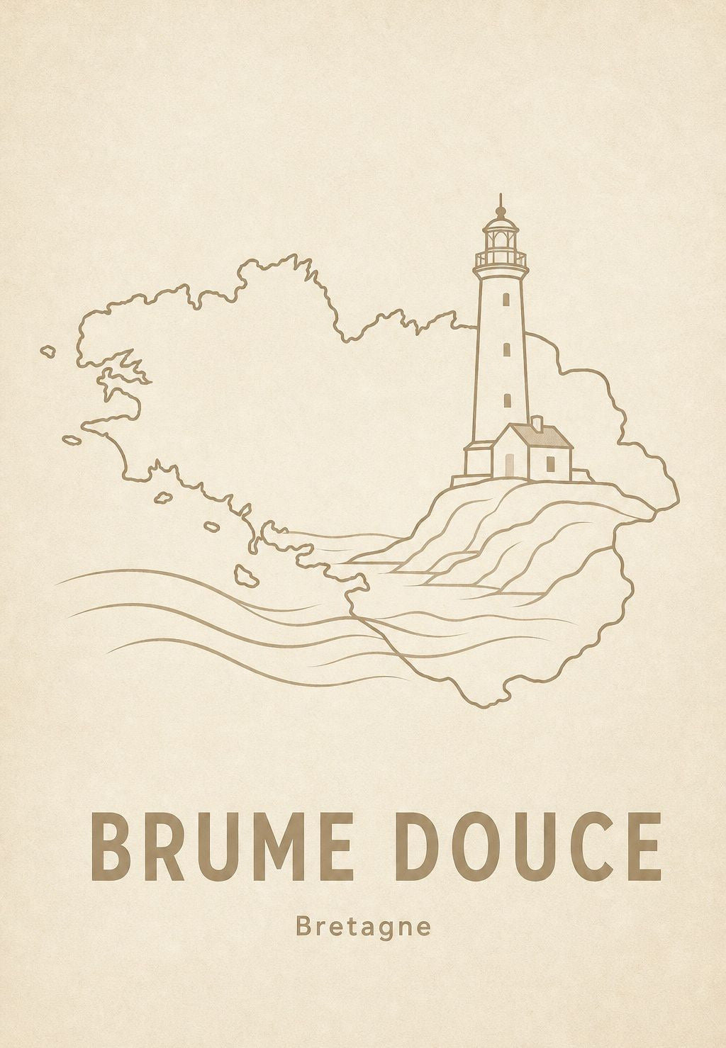 Bretagne - Leuchtturm im sanften Nebel
