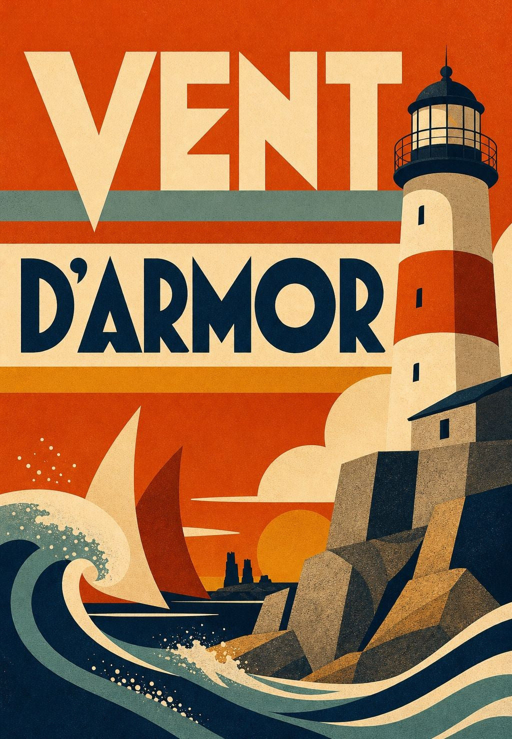 Bretagne - Wind von Armor über dem umtosten Leuchtturm