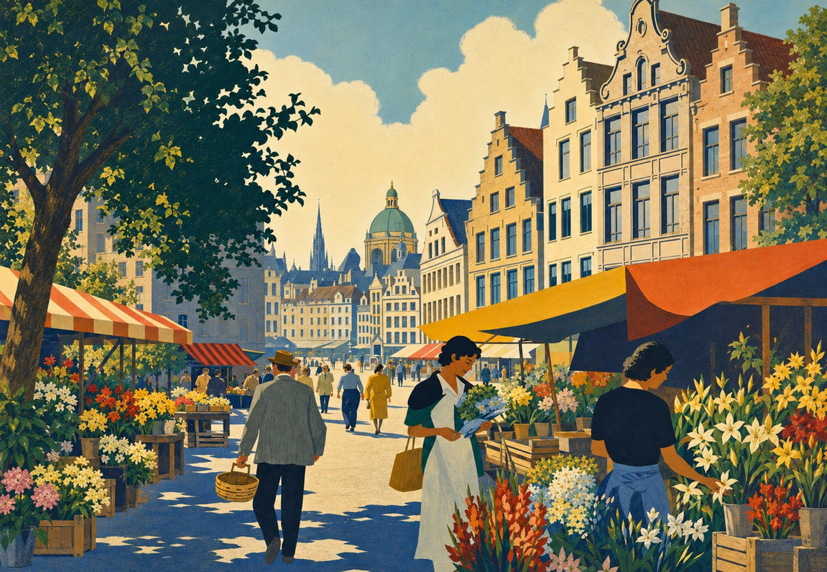 Morning at the flower market (Landscape)