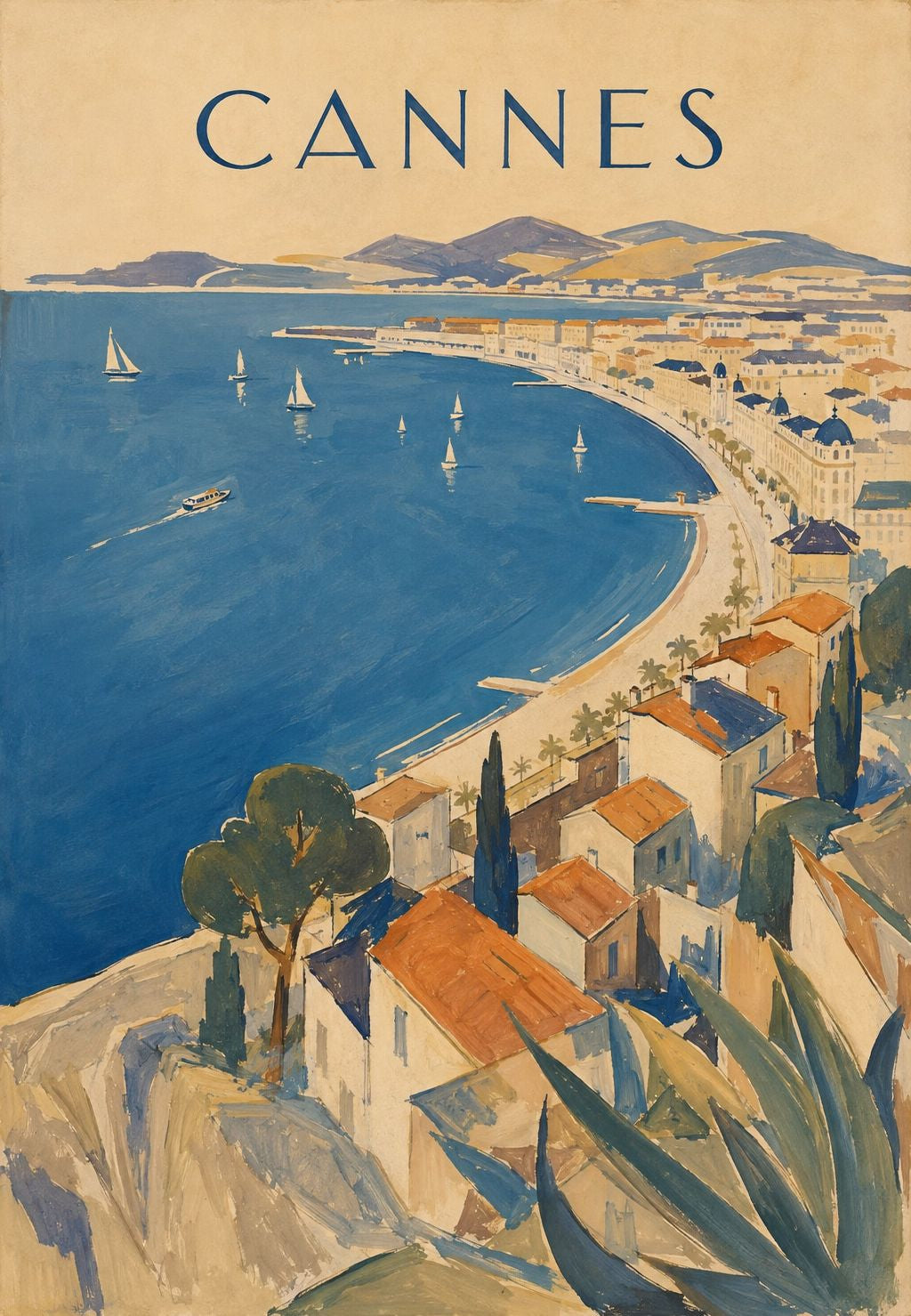 Cannes - La baie vue depuis les hauteurs