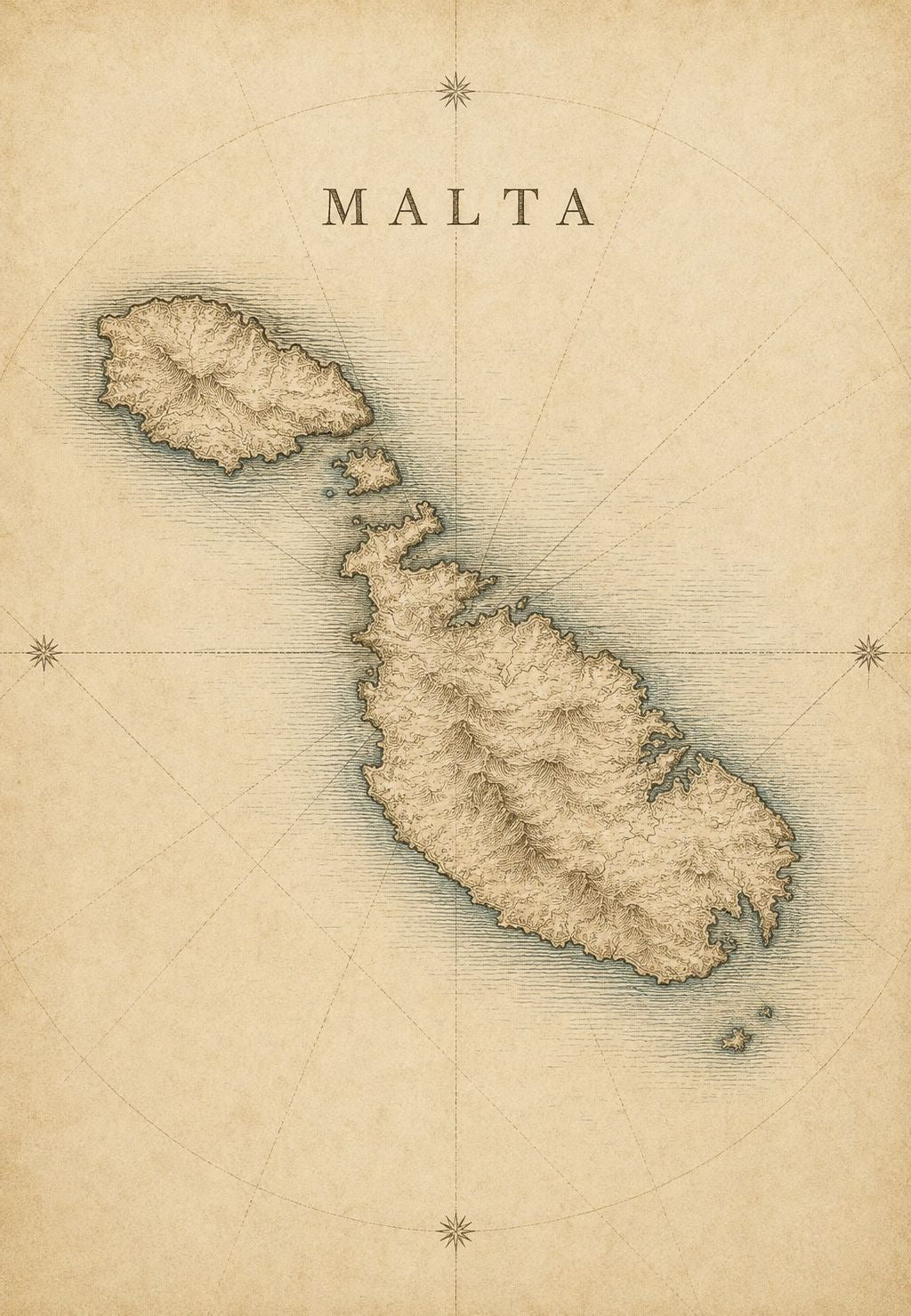 Gammal karta över Malta