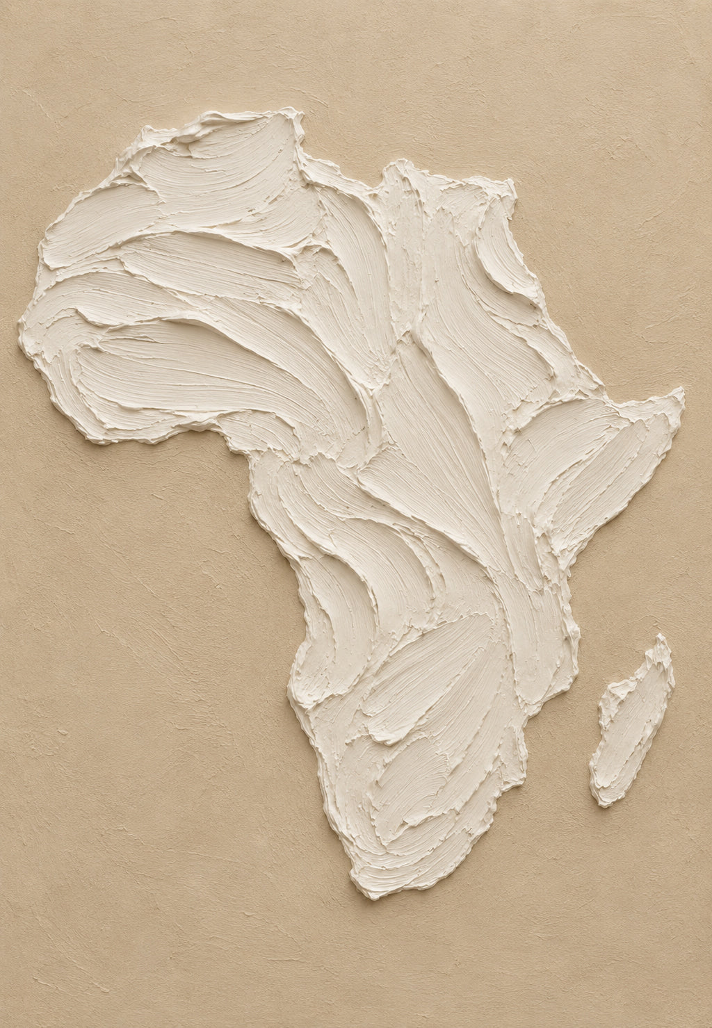 Map of Africa in White Relief