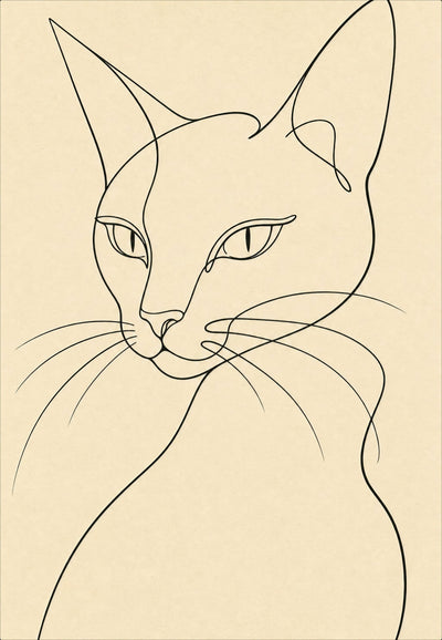 Die Katze in einer Linie