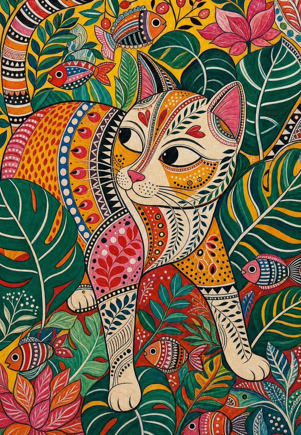 Die Mithila-Katze mit tausend Mustern