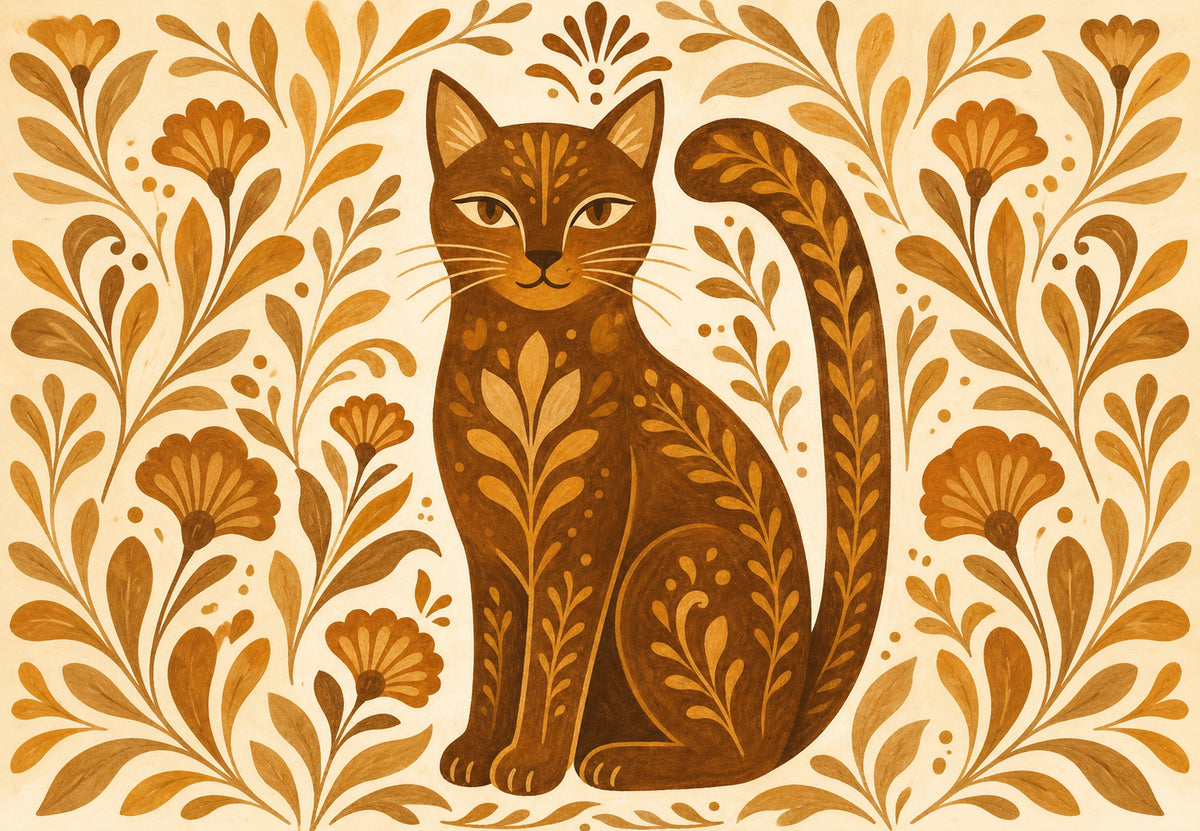The cat among scrollwork (Landscape)