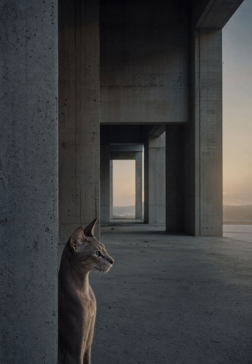 Die Katze zwischen den Pfeilern