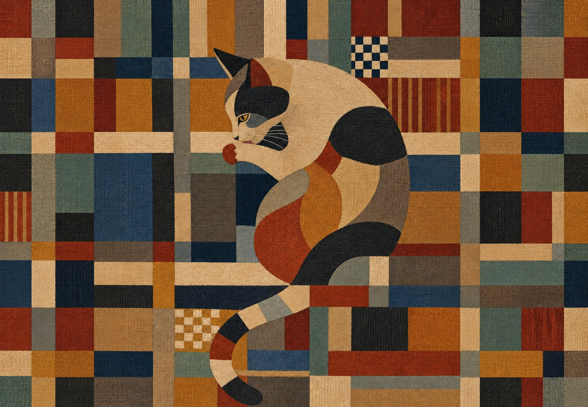 Le chat sur le tissage (Paysage)