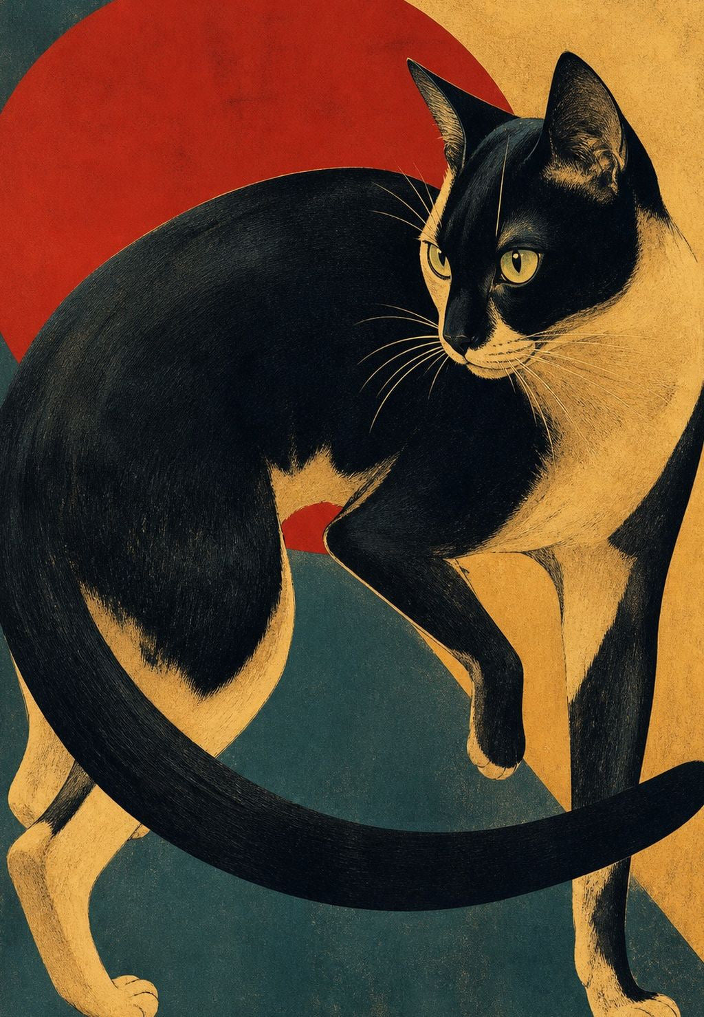 Le chat devant le disque
