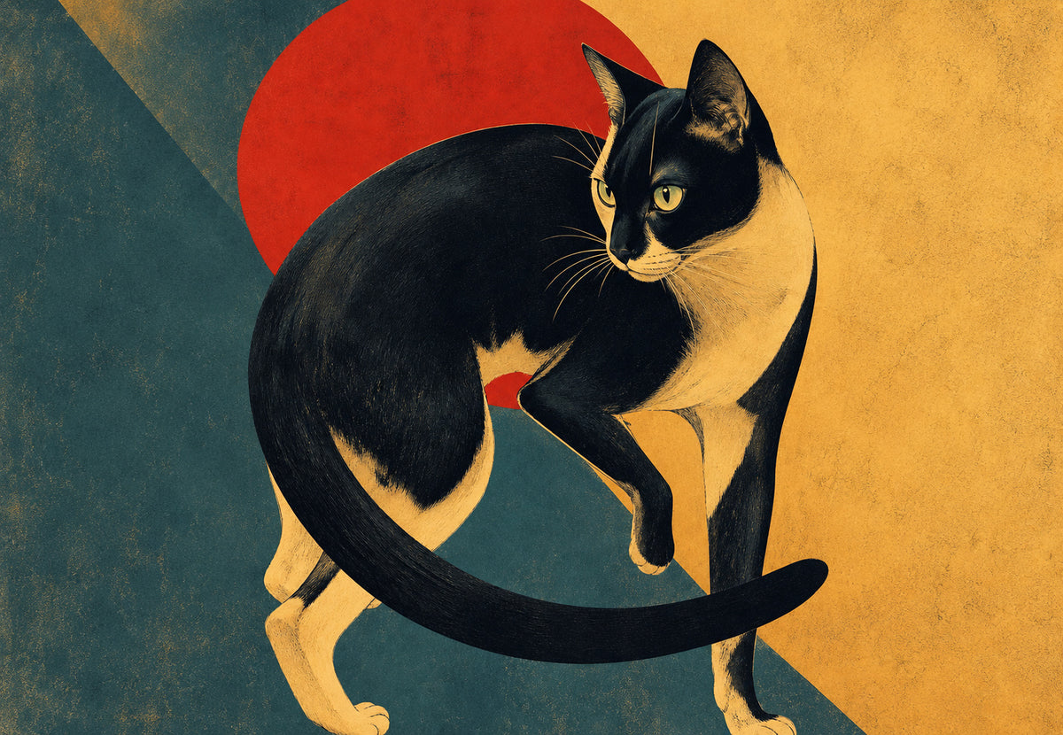 O gato diante do disco (Horizontal)