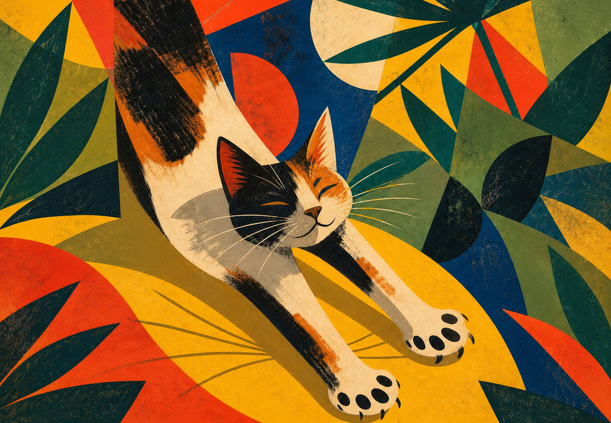 The cat stretching awake (Landscape)