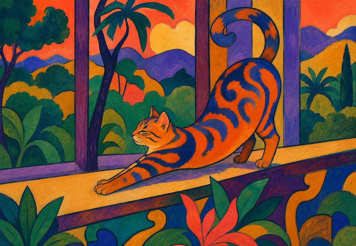 Il gatto rosso che si stira ai tropici (Orizzontale)