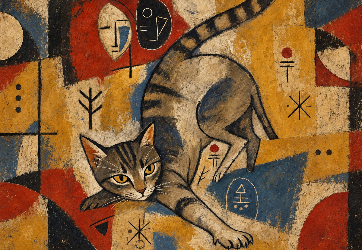 Il gatto tigrato tra i segni (Orizzontale)