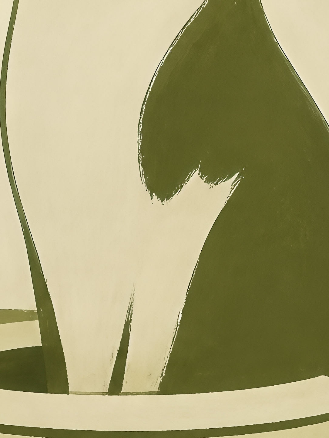 Detail a taille reelle du tirage, affiche chat sur son trone