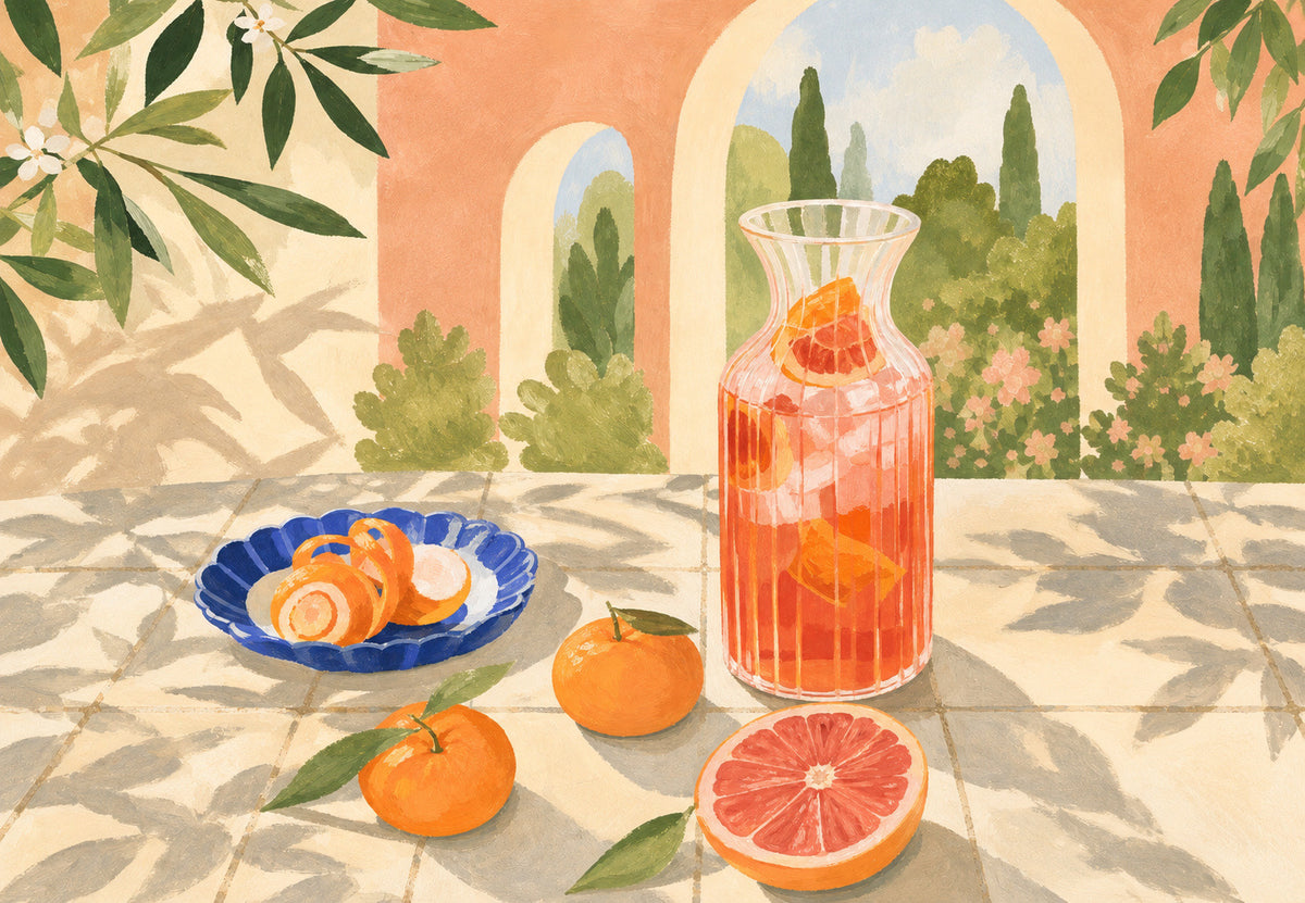 Citrus carafe on a terrace (Landscape)