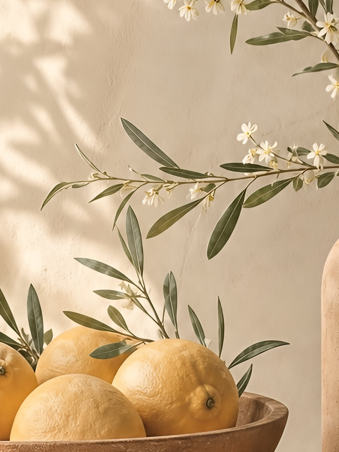 Detail a taille reelle du tirage, affiche citron les citrons sous les branches d olivier