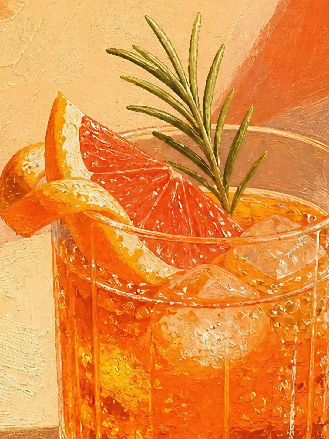 Detail a taille reelle du tirage, affiche cocktail aperitif dagrumes