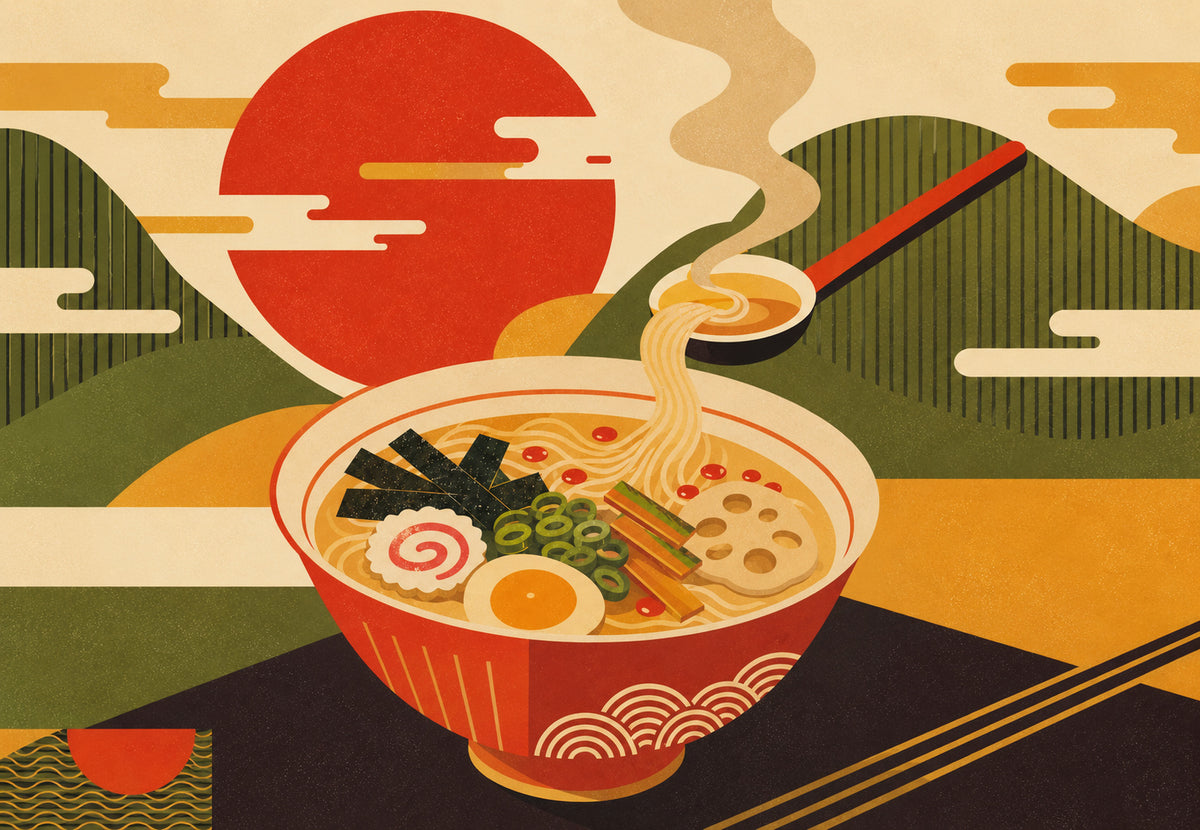 Bol de ramen, soleil levant (Paysage)