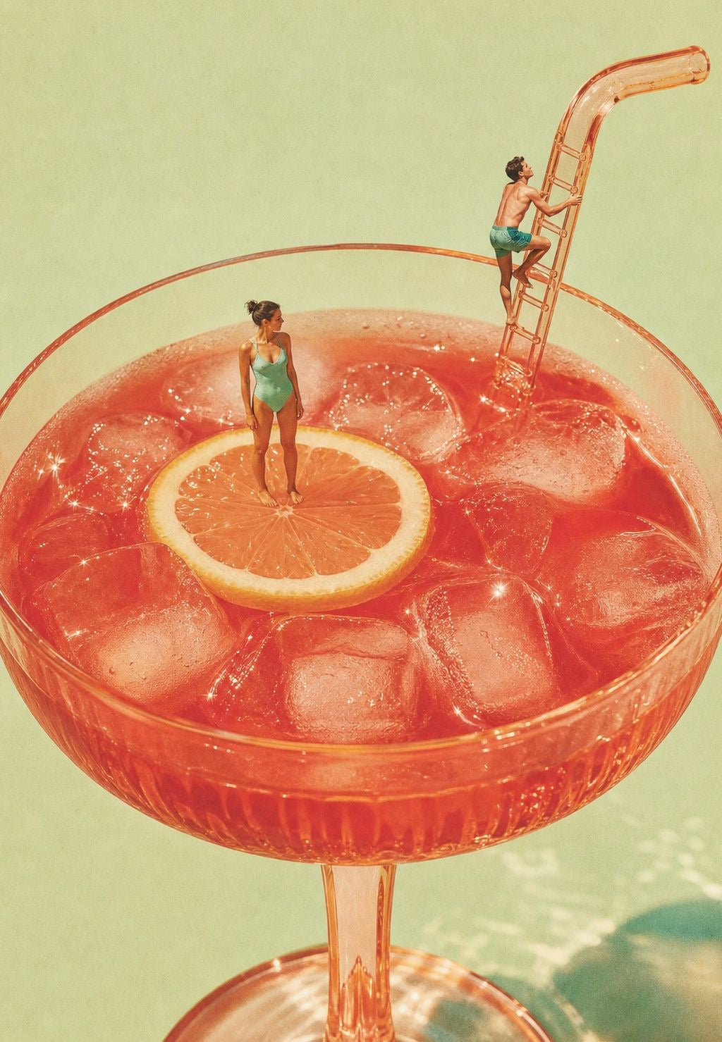 Schwimmbad im Spritzglas