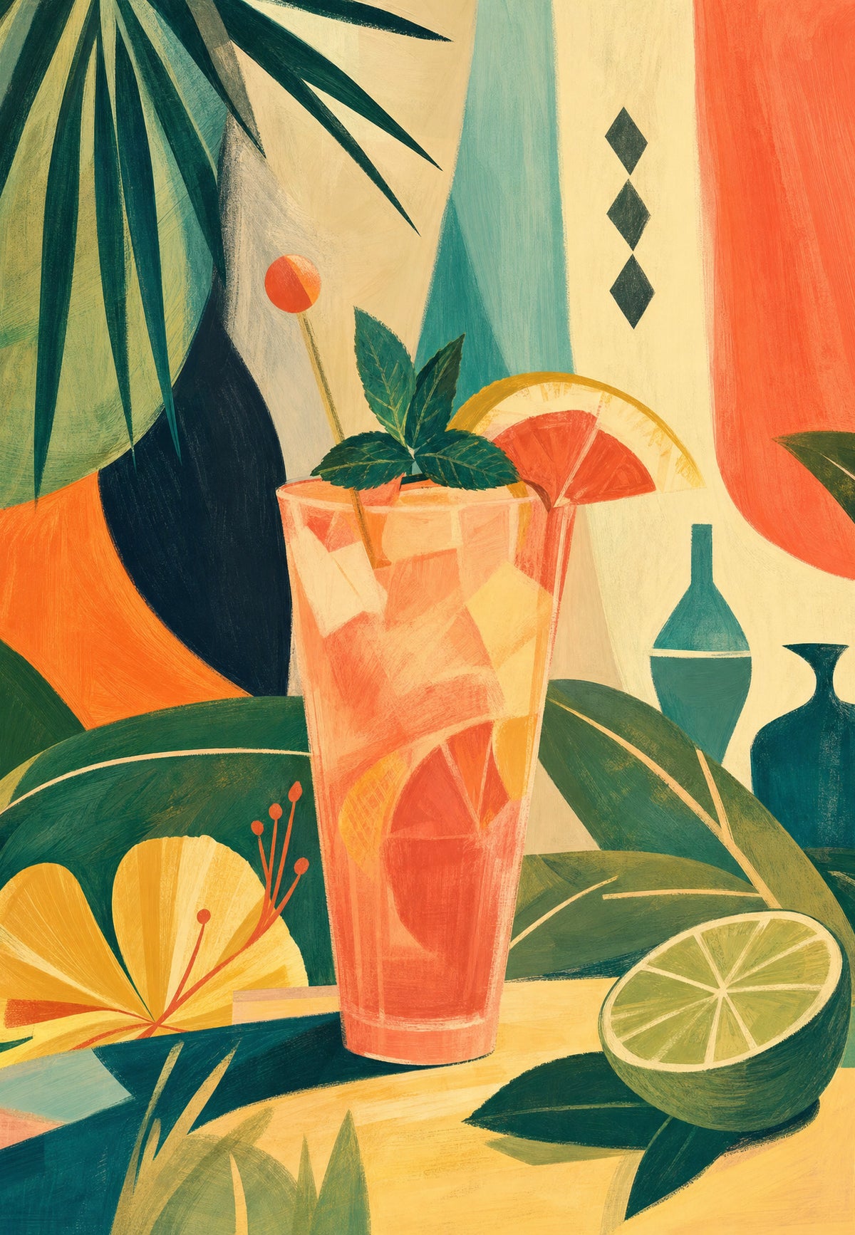 Punch tropical, couleurs vives