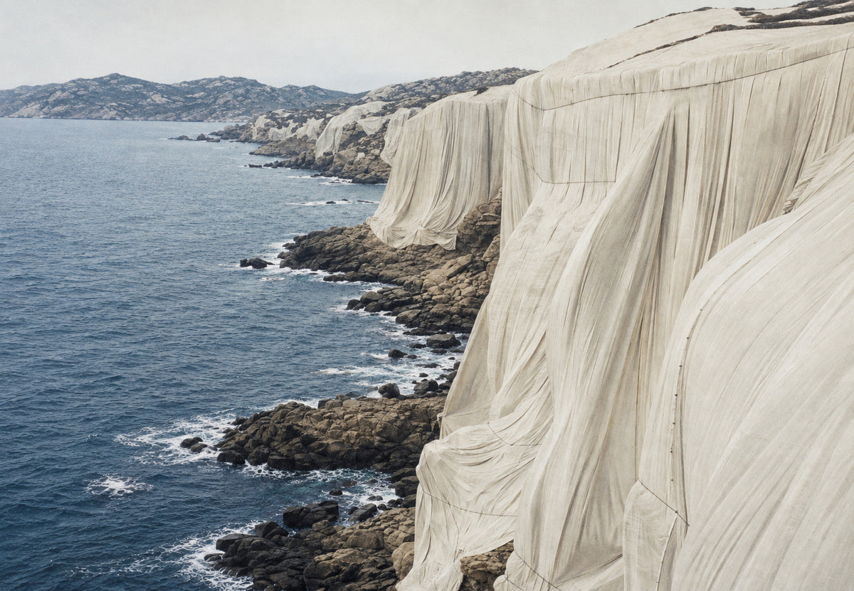 The coastline wrapped in fabric (Landscape)