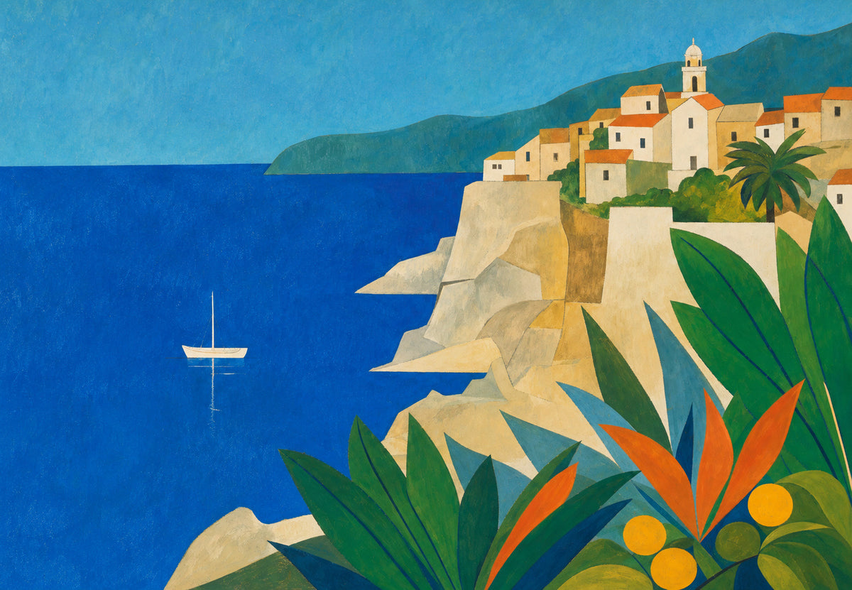 The Mediterranean garden on the cliff (Landscape)