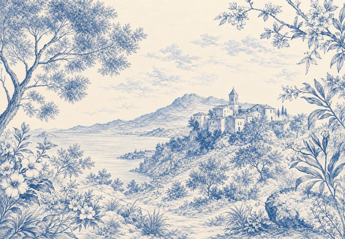 El pueblo en tonos de azul (Horizontal)