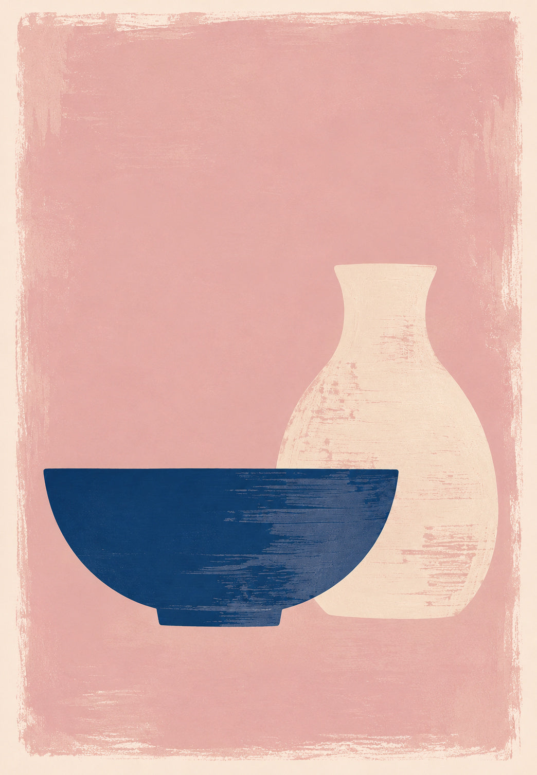 Ciotola blu e vaso in ceramica