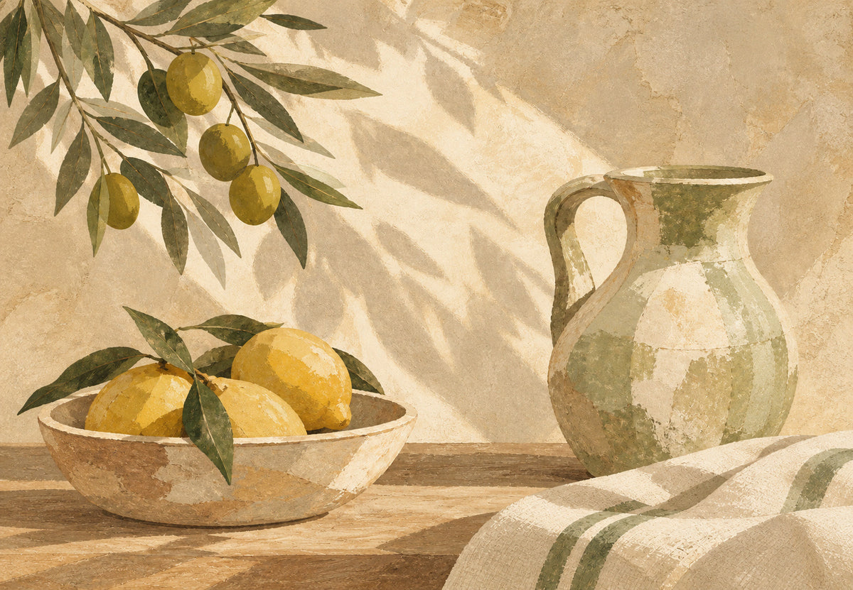 Limoni e ramo d'ulivo al sole (Orizzontale)