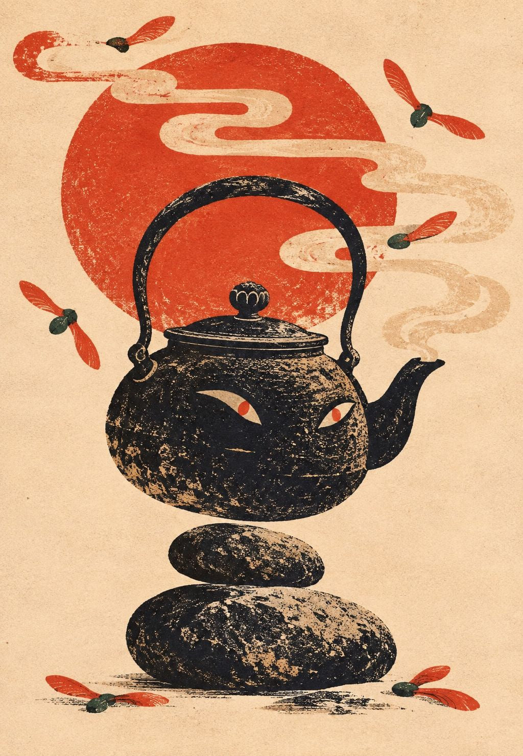 La tetera bajo el sol rojo